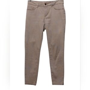 D. Jeans - Tan Colored Jeans, Back Pockets, Faux Front, Stitched Design On Back